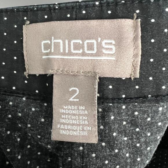 Chico's Women's L Bermuda Shorts‎ Polka Dot Stretch Utility Casual Preppy Summer - Picture 6 of 12